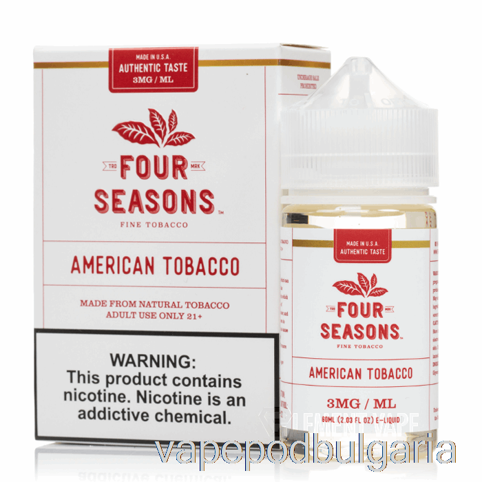 Vape 10000 Дръпки American Tobacco - Four Seasons - 60ml 12mg